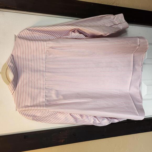 Talbots Woman Petites Pink and White Striped Button-Up Shirt Size 20W - Picture 5 of 8